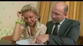 Russian student girl with private teacher .